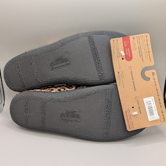 New DEARFOAMS Slippers 11/12 Leopard Animal Print Slip On  Black Tan - Picture 5 of 5